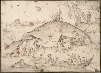 Große Fische fressen kleine Fische, 1556